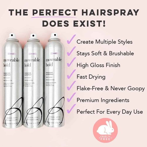 Brocato Moveable Hold Finishing Hairspray (50% VOC), 3 Pack, 10oz | Exceptional Control and Brilliant Finish | For All Hair Styles