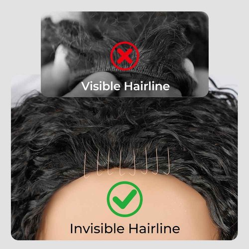 Ali Pearl Curly Half Wig Human Hair Real 180% Density Glueless Upgrade 3 IN 1 Half Wig with Drawstring Seamless Clip ins Flip Over Kinky Curly Human Hair for Beginner Friendly No Glue No Lace16 Inch