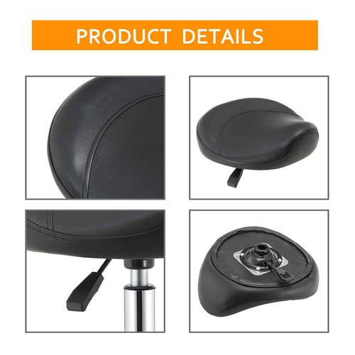 Nolasalon Saddle Stool Chair with Wheels,Ergonomic Swivel Rolling Height Adjustable for Salon Beauty Clinic Dentist Tattoo Home Office