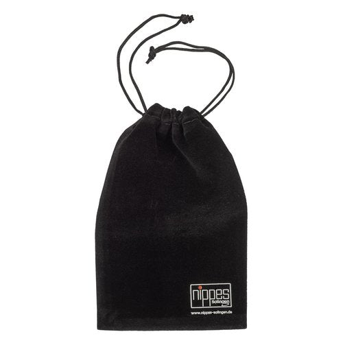 nippes Solingen Premium Line Tabard Manicure Set, 4 Pieces, Black, Stainless Steel, Nickel and Rustproof, Cowhide Nail Case, Nail Care Set, Made in Germany