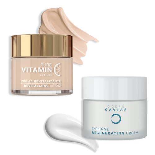 Noche Y Dia Day & Night Moisturizing Bundle - Vitamin C Face Cream & Caviar Face Cream