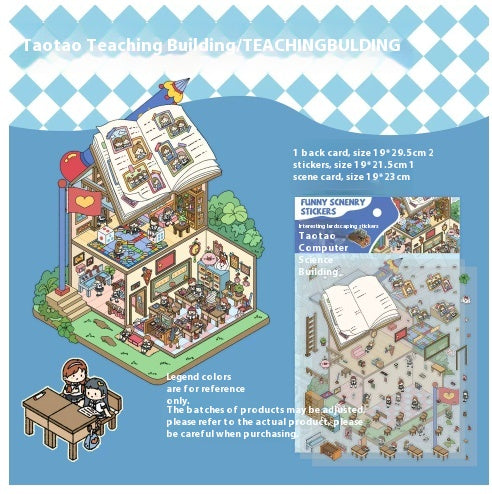 Large Cartoon Landscape Sticker Set for Home & Garden Decor