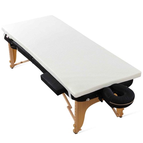 ROYALAY Topper for Lash Bed, 2 Inch Memory Foam Massage Table Topper, 73x29x2 inch, White