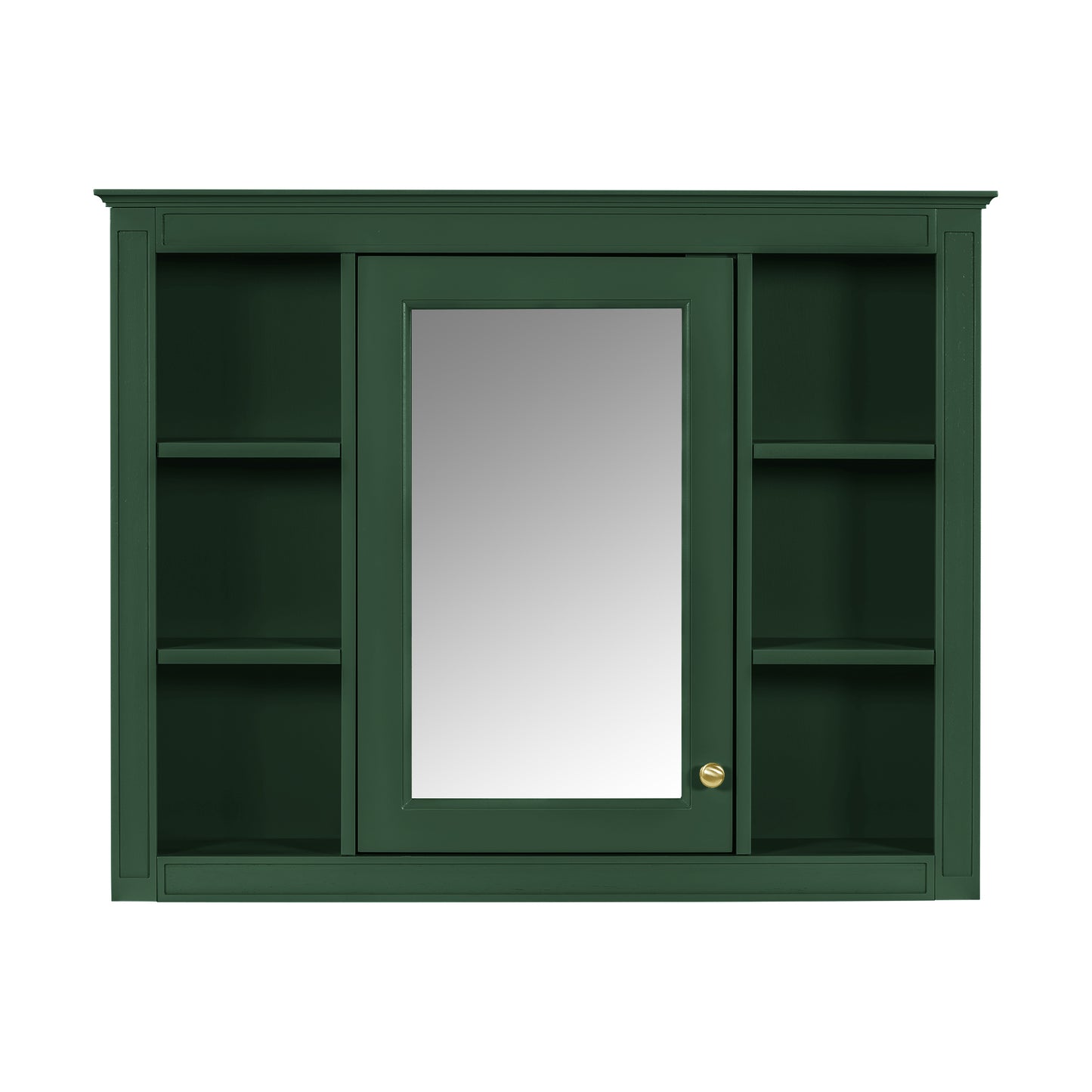 35'' x 28'' Wall Mounted Bathroom Storage Cabinet with Mirror - Green