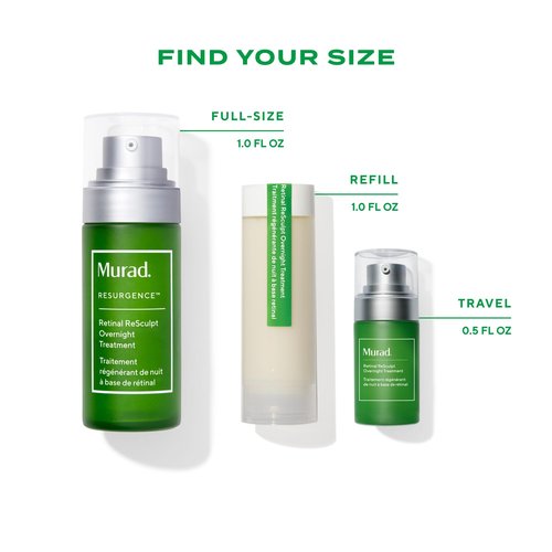 Murad Retinal ReSculpt Overnight Treatment Refill - Advanced Face & Neck Serum with Encapsulated Retinal, Kangaroo Paw, Olive, Oat Smooths Deep Wrinkles & Crepey Skin, Lifts Sagging Skin - 1 Fl Oz