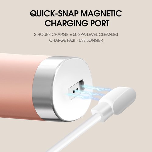 Facial Cleansing Brush,Silicone Face Scrubber,Pore Scrubber for Women Men,IPX7 Waterproof Exfoliating Face Brush,Rechargeable Electric Face Scrub,Pink