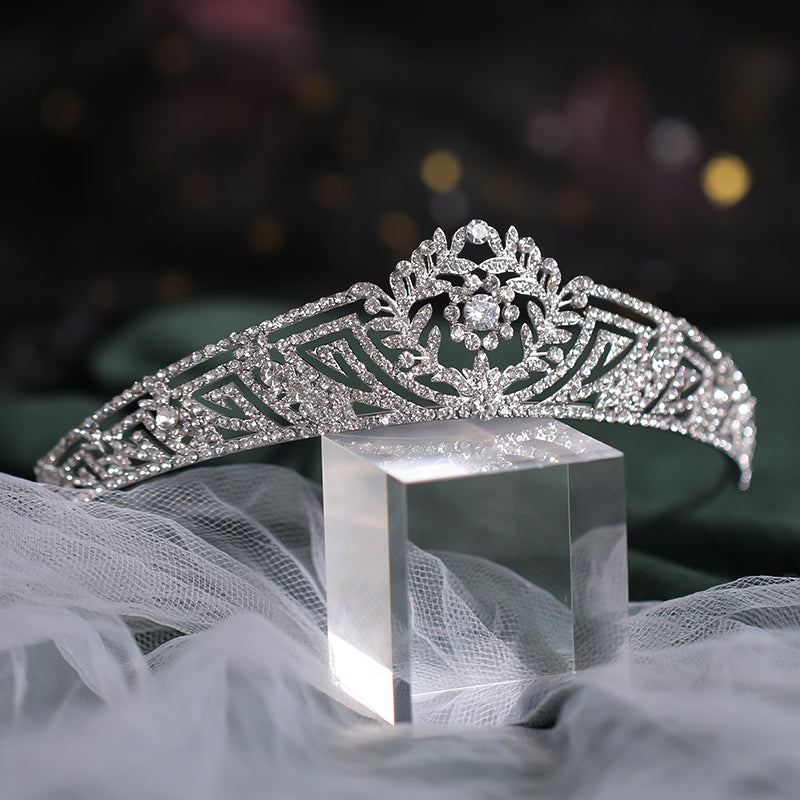 Silver Rhinestone Wedding Crown Headband