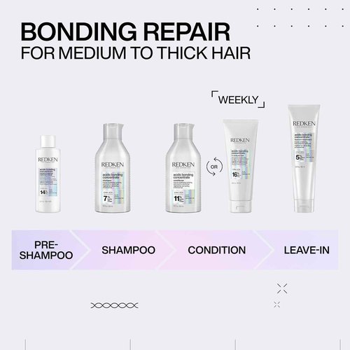 Redken Acidic Bonding Concentrate Pre-Treatment & Shampoo Set For Damaged and All Hair Repair - Repairs Weakened Bonds and Reduces Breakage