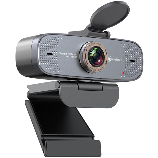 Angetube 1080P HD Webcam with Privacy Shutter Dual Noise-Cancelling Mic PC Camera Webcams, Wide 90° View, USB Plug & Play for Video Conferencing, Streaming, Zoom/Skype/YouTube for PC/Desktop/Laptop