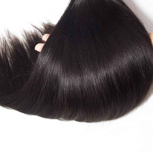 Human Hair Bundles GveoXvo Natural Black Straight Bundles 24 26 28 Inch Unprocessed Virgin Mixed Length 1B Bundle Hair Extensions