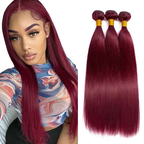 Burgundy Bundles Human Hair 99J Straight 3 Bundles 26 26 26 inch Wine Red Straight Bundle 8A Brazilian Virgin Hair Extensions
