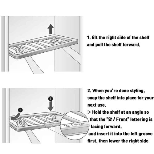 SAZER LG Styler Shelf for S3 Series Models (3-Suit Models only) S3MFBN, S3WFBN, S3RFBN, S3CW