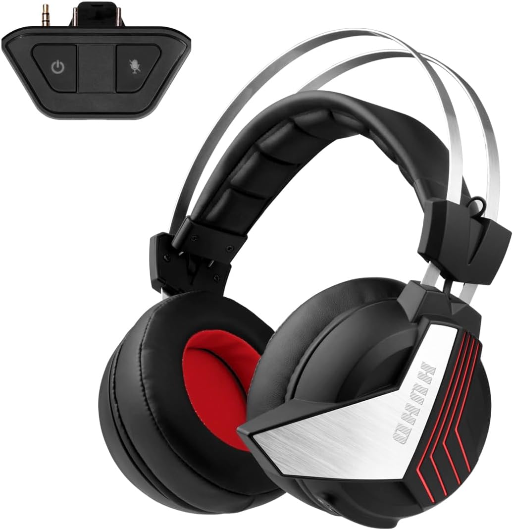 2.4&Bluetooth Wireless Gaming Headset for Xbox one,Xbox Series X/S, Wireless Gaming Headphones with mirophone for PS5,PC,Switch,Phone,Bass Enhancement,Led Lighting S2