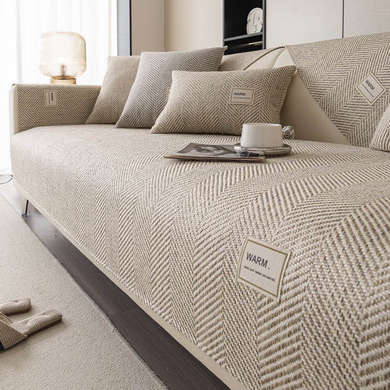 Universal Cotton Linen Sofa Cover - Non-Slip Four Seasons Home Textile