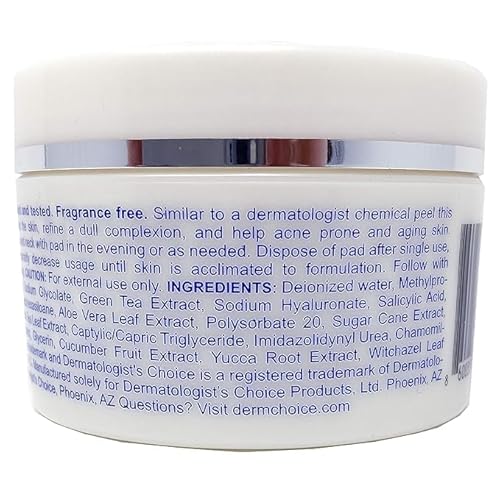 Dermatologist's Choice Extra Strength Chemical Peel 10% Glycolic Peel Cleansing Pads With Salicylic Acid ? 50 Pads