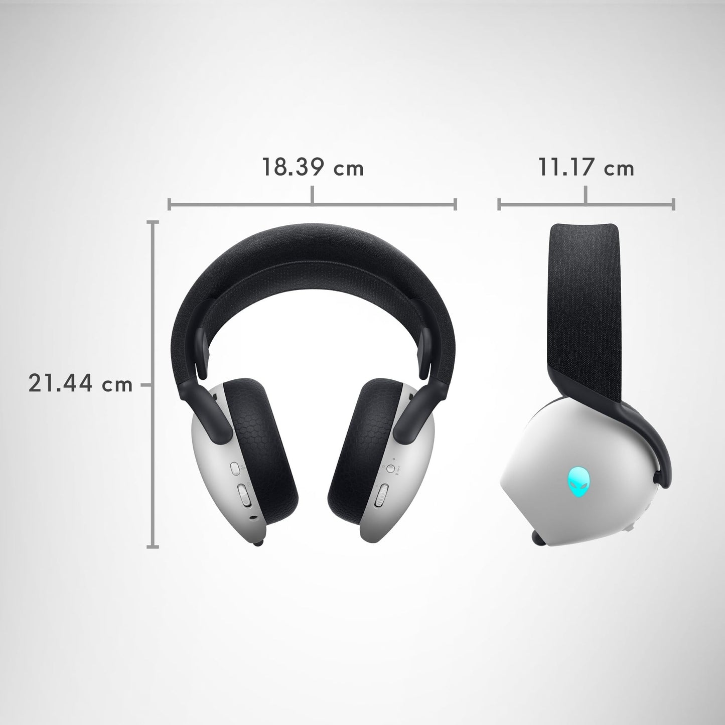 Alienware Tri-Mode Wireless Gaming Headset AW725H - Wired/Wireless, Bluetooth 5.3, Audio Output - 20 Hz, Mini-Phone (3.5mm), Battery Talk Time Up to 55 Hrs (Bluetooth), Lunar Light