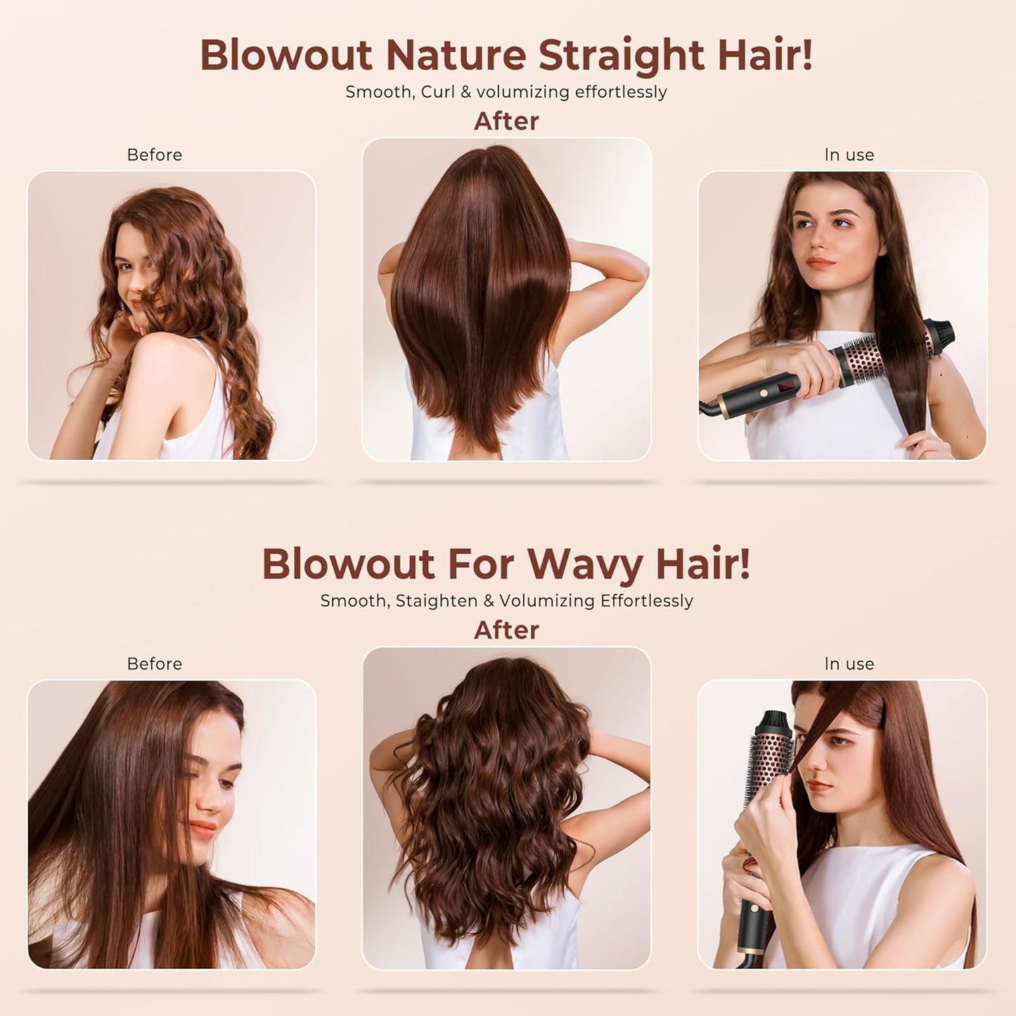 1.5-Inch Ionic Hot Air Curling Brush - Ceramic Thermal Volumizing Styler