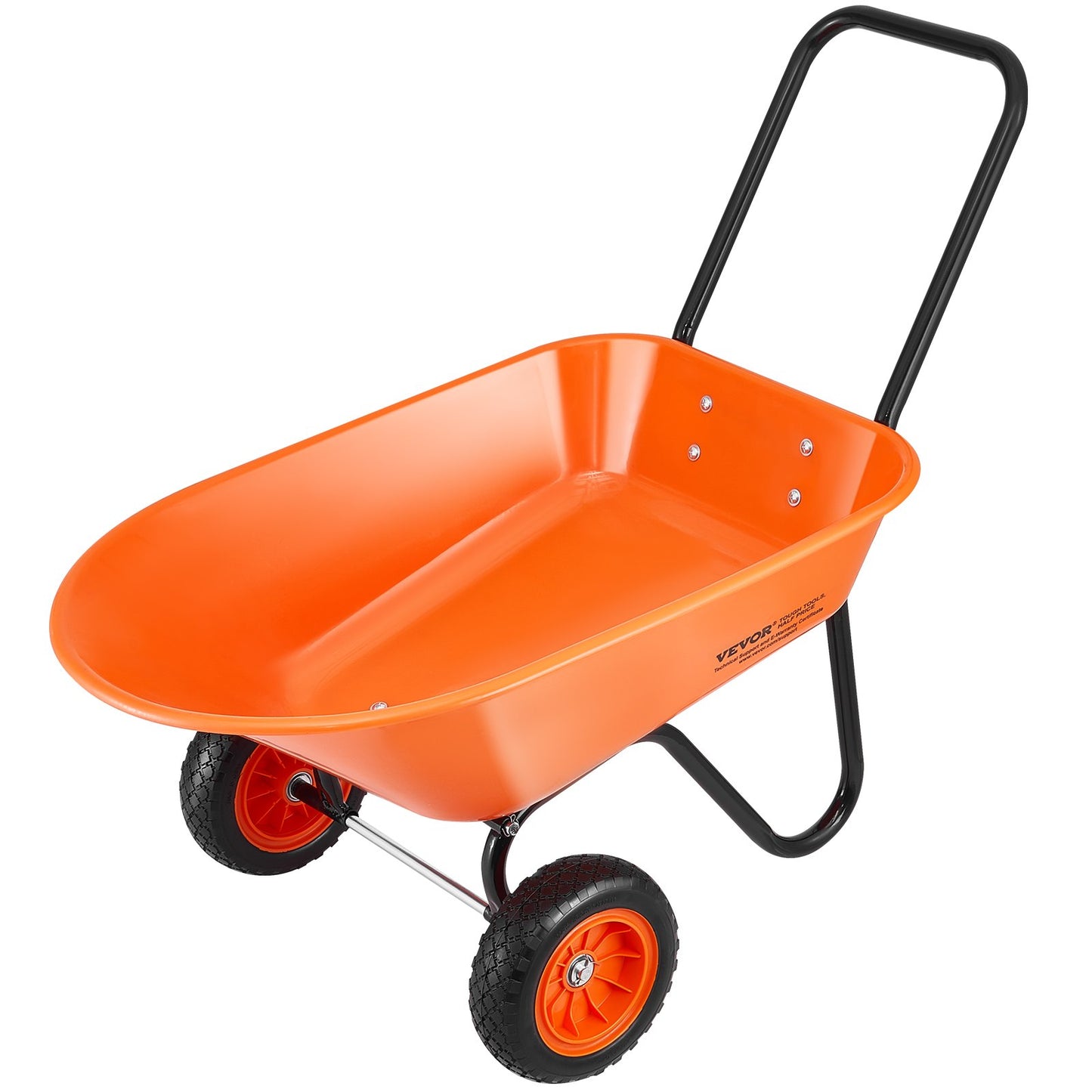 Heavy-Duty 5 Cu. Ft. Garden Wheelbarrow Cart with 2 Wide Track Wheels