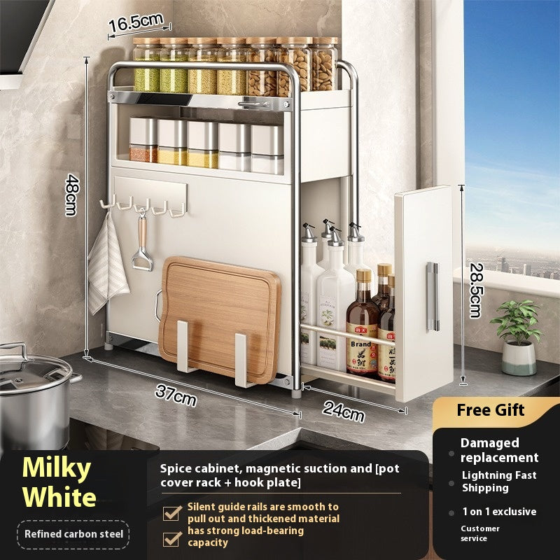 Pull-Out Multi-Layer Kitchen Storage Rack - Modern Household Organization