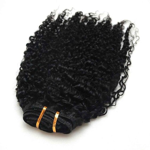 Luwigs 3B 3C Afro Kinky Curly Clip In Hair Extension Natural Color African American Brazilian Human Virgin Hair For Black Women 7pcs/set (20 Inch, 3B 3C Afro Kinky Curly)