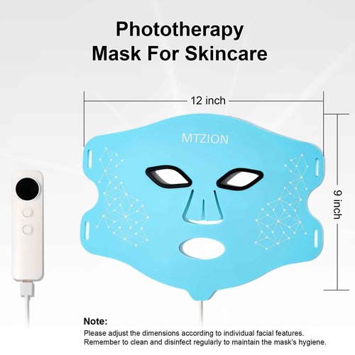 MTZION Led Face Mask Light Therapy- 4 Moeds Near-Infrared Light Therapy for Face,Red Light Therapy Mask with Timing Function,Red Light Therapy at Home with Remote