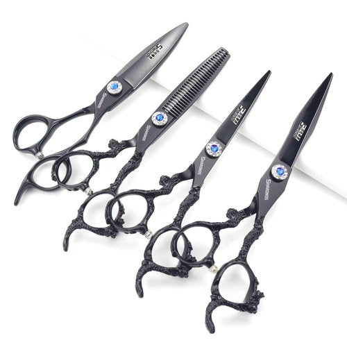 SHARONDS 6/7 inch Professional Hairdressing Scissors Salon Hairdresser Hair Trim and Cut thinning 440c high Hardness Scissors (6+7 inch 4pc)