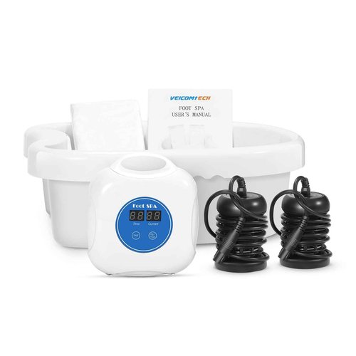 Upgrade Ionic Foot Bath Detox Machine - Ionic Detox Foot Bath, Foot Detox Machine, Touch ON/OFF, LCD & Timer for Home Use Beauty Salon with Tub (2 Arrays,10 Tub Liners)