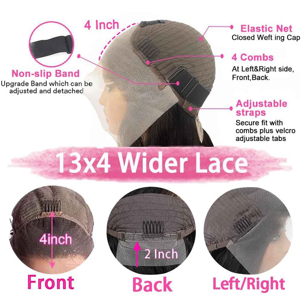 250 Density Deep Wave Lace Front Wigs Human Hair Curly Wig Wet and Wavy Lace Front Wigs Pre Plucked Frontal Wigs 24 Inch 100% Real Human Hair No Synthetic No Tangle No Shedding Triple Lifespan 3X