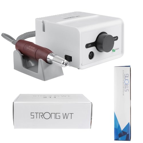 65W Strong Max 211 Electric Nail File Drills for Acrylic Nails 35000RPM 120 Red Manicure Tools Lab Jewelry Jade Wood Carving Tool Grinder