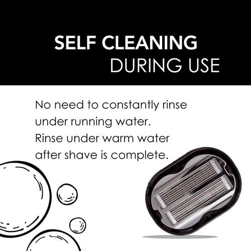 Deluxe Omnishaver Kit - The Fastest Way to Shave Head, Legs, Arms, Body | An Alternative to Disposable Shaving Razors Self Cleans & Strops During Use with Shave Butter & Replacement Cartridges - Black