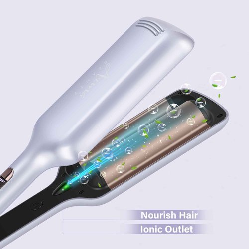 One Step Hair Dryer & Volumizing Hot Air Brush and Twins Mermaid Hair Waver,Anti-Scald Hair Crimper Bundle