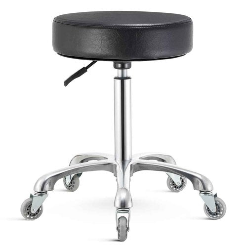 Nolasalon Rolling Stool with Wheels, Heavy Duty Hydraulic Massage Stool for Shop Guitar Lab Tattoo Workbench Medical, Adjustable Swivel Chair (Black)