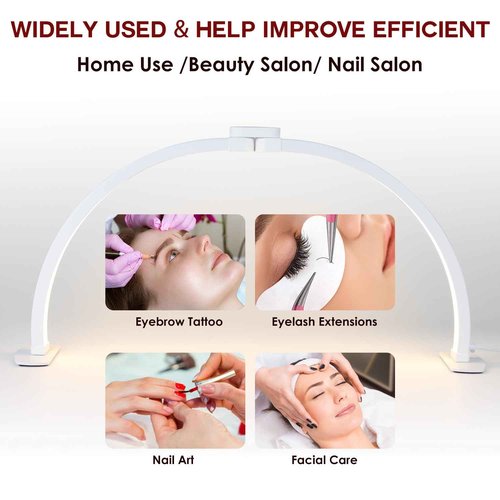 BORNBYME Nail Lamp for Desk, Foldable Desk Nail Lamp UV Light for Nail Manicure Eyelash Extension, 3 Light Settings Bright Fill-in Lamp,White （29 * 15 Inch）