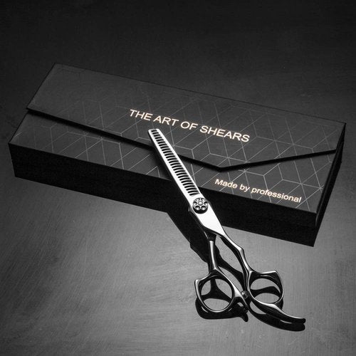 AOLANDUO 6 Inch Professional Hairdressing Scissors -High End AICHI Steel Handcrafted Hair Scissors - Razor Edge/Offset Design/Pro Ergonomic for Salon Stylists Beauticians and Barbers