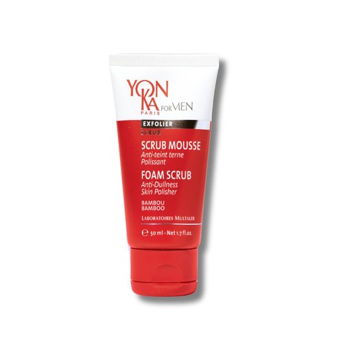 Yon-Ka Mens Foaming Scrub | Deep Cleansing Exfoliator | Gentle Gel Wash Tightens Pores and Prevents Ingrown Hairs | 1.7 fl oz