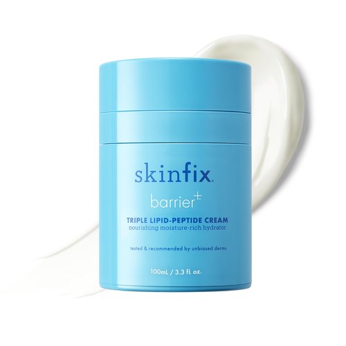Skinfix Triple Lipid-Peptide Cream - 3.3 oz - Rich Face Moisturizer with Hyaluronic Acid - Hydrates & Restores Dry, Sensitive Skin - Non-Comedogenic, Fragrance Free, Vegan, Cruelty Free