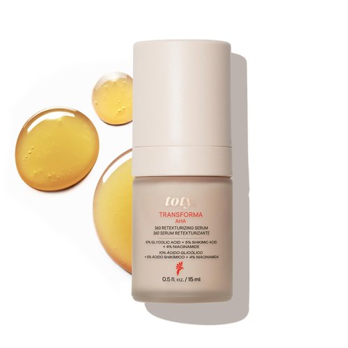 toty. by Sofia Vergara - Transforma AHA 360º Retexturizing Serum - Sun Damage Repair For Face - Glycolic Acid Serum - Anti Aging Treatment for Dark Spots, Lines, Wrinkles - Travel Size (0.5 fl oz)