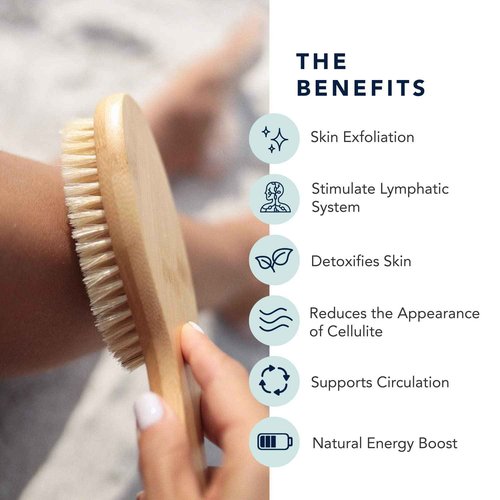 Travel Dry Brush Gift Set Bundle, Certified Organic Coconut Oil Travel Tube, Sustainable Bamboo Body Scrub Brush, Bundle for Skin Care, Great Gift, Exfoliation - Conscious Coconut