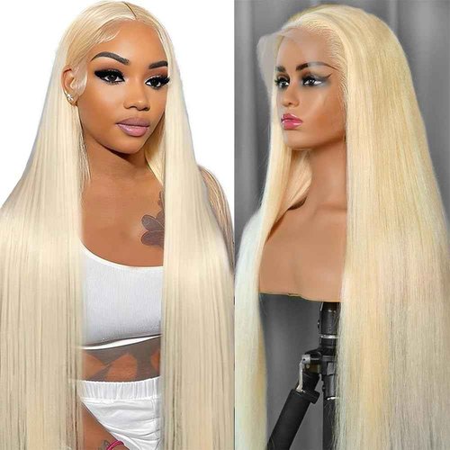 SWOTHEW 613 13x6 HD Lace Front Wig Human Hair 28 Inch 200 Density 613 Lace Front Wigs Blonde Wig Human Hair Straight Lace Frontal Wig Pre Plucked With Baby Hair