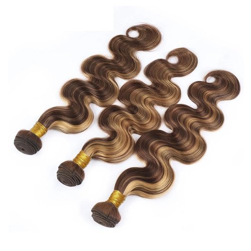 Ombre Bundles 20 22 24 Inch 4/27 Human Hair Bundles Highlight Body Wave Bundle Healthy And Soft Honey Blonde Bundle Brazilian Virgin Remy Hair Extensions