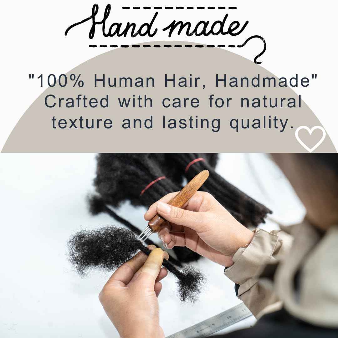 LinkMai 0.2-0.8cm Locs 8-18 I nch 20 Strands 100% Real Human Hair Dreadlock Extensions for Man/Women Permanent Loc Extensions Bundles Can Be Dyed Bleached Curled & Twisted (0.8CM, 1B, 18 INCH)
