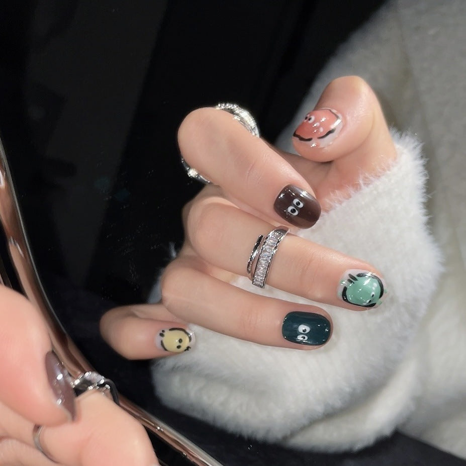 Funny Egg Puff Press-On Nails - Hand-Made 3D Nail Art