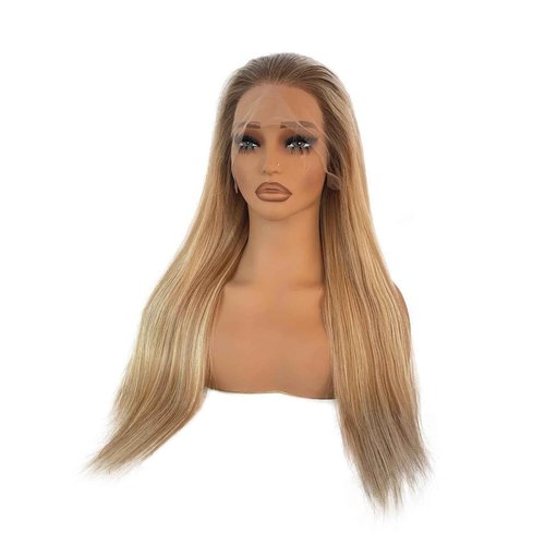 Ash Blonde Lace Front Wig Human Hair 180% Density, 13x4 Silky Straight Mini Knots HD Invisible Lace Wig for Women Glueless Highlights Wigs 20 Inch Brazilian Free Part Frontal Wigs