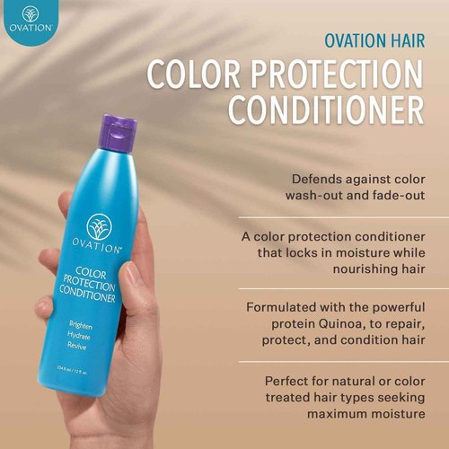 Ovation Hair 3-Step Bundle for Dry, Color-Treated Hair - with Moisture Shampoo, Cell Therapy Hair Growth & Healthy Scalp Treatment, Color Conditioner - Brighten, Nourish, & Hydrate Dyed/Bleached Hair