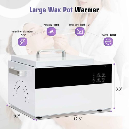 5.5lb Wax Pot for Hair Removal,Professional Wax Warmer with Adjustable Temperature 0-135℃(32-275℉) for Spa Salon Beauty Esthetician Home,Large Wax Pot Used for Face, Legs and Body
