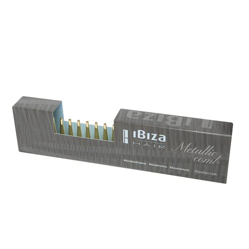 Ibiza Hair Detangling Comb | Large Wide Tooth Detangler Comb | Gold | Ideal for Straight or Curly Hair | Wet or Dry | Professional-Grade Styling Comb for Men and Women