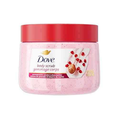 Dove Pomegranate & Shea Butter Body Scrub Exfoliates and Deeply Nourishes for Smooth, Radiant Skin 15 oz