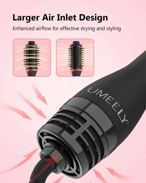 Umeely Plus 2.0 Hair Dryer Brush Blow Dryer Brush in One, 2'' Oval Brush Head Hot Air Brush Styler & Volumizer with Ionic Technology, NTC Smart Temp Control for Smooth, Frizz-Free, Shiny Hair
