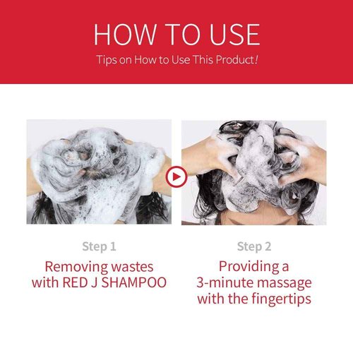 JSOOP Red J Shampoo 500ml(16.9 fl.oz) / Anti-hair loss, Low skin irritation, Reduces redness of the scalp