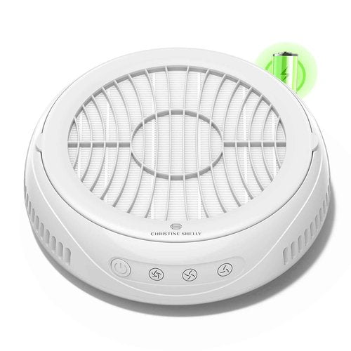 CHRISTINE SHELLY Nail Dust Collector, Cordless Dust Collector Nail Tech, Powerful 4200RPM Vacuum Fan Vent Dust Collector Extractor Dust Suction Machine for Acrylic Nails Polishing, Nail Salon&Home